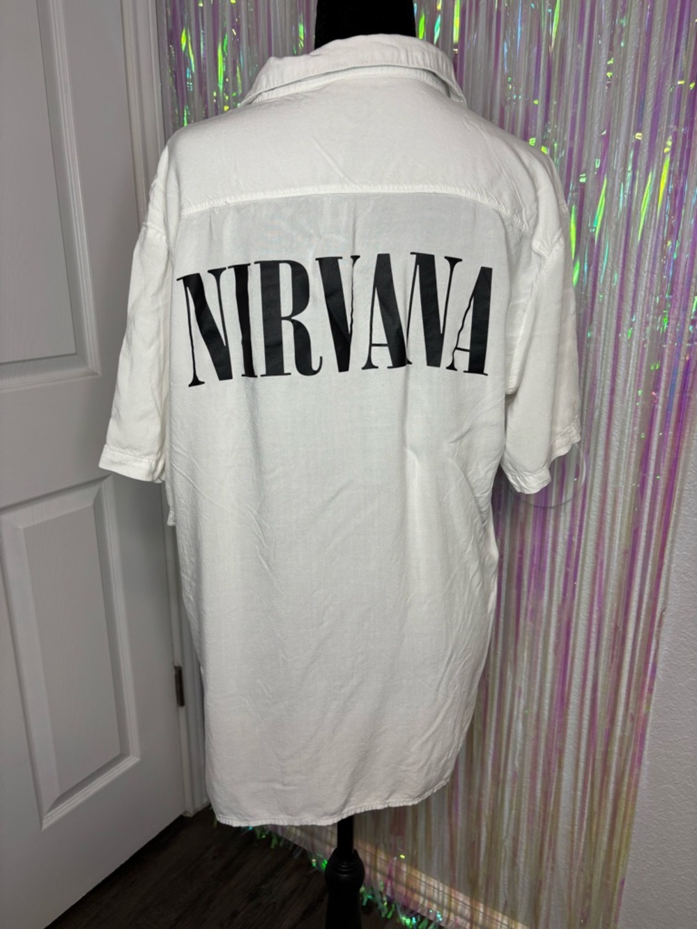 NIRVANA Lightweight Button Up Short Sleeve Shirt Men’s Sz Medium 100% Cotton - Picture 2 of 12